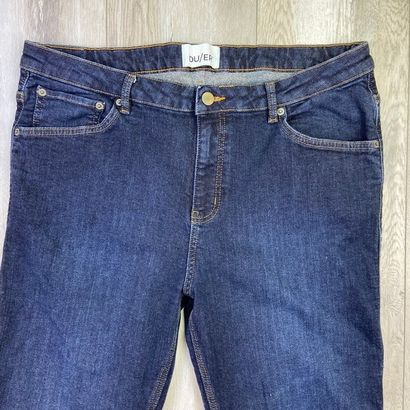 DU/ER Denim - DU/ER Duer Jeans Womens  34x32 Blue Fireside Denim Mid Rise Slim Straight